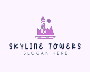 Amusement Park Castle Tower logo design