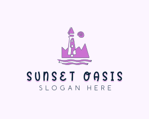 Amusement Park Castle Tower logo design