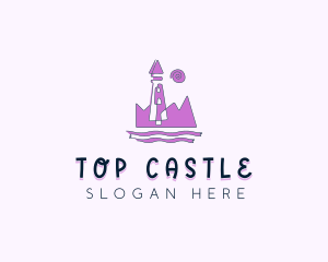 Amusement Park Castle Tower logo design