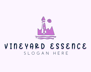 Amusement Park Castle Tower logo design