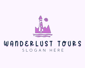 Amusement Park Castle Tower logo design