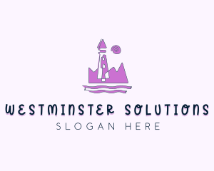 Amusement Park Castle Tower logo design