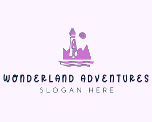 Amusement Park Castle Tower logo design