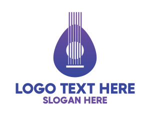 Violet Guitar Music Instrument Logo