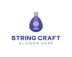 String - Guitar Music Instrument logo design