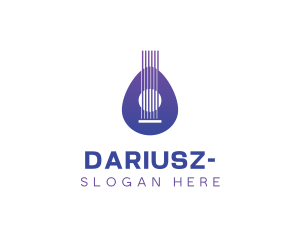 String - Guitar Music Instrument logo design