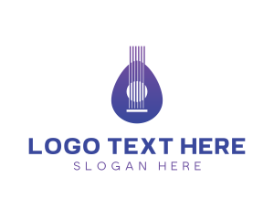 String - Guitar Music Instrument logo design