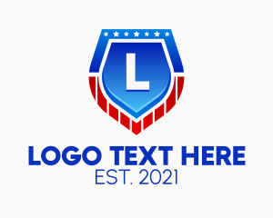 America - Officer Badge Patrol Letter logo design