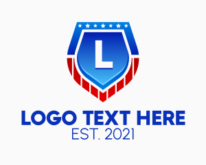 Usa - Officer Badge Patrol Letter logo design