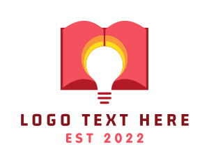 Idea - Book lightbulb Learning logo design