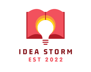 Book lightbulb Learning logo design