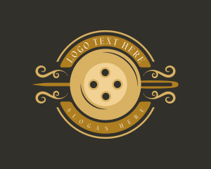 Seamstress - Sewing Needle Button logo design