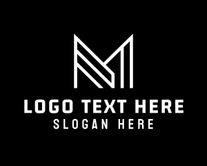 Property Monoline Letter M Business logo design