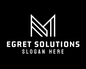 Property Monoline Letter M logo design