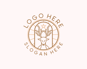 Wildlife - Deer Sanctuary Horn logo design