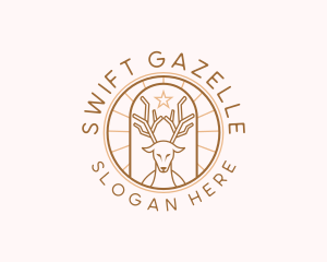 Gazelle - Deer Sanctuary Horn logo design