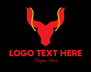 Bullfighting - Bull Head Taurus logo design