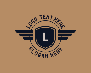 Pilot - Stencil Military Wing Badge logo design