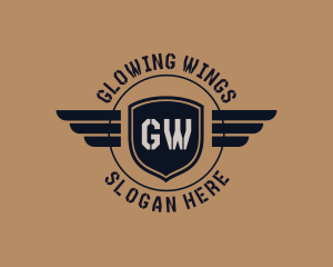 Stencil Military Wing Badge logo design