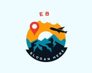 Mountain Airplane Travel Agency Logo