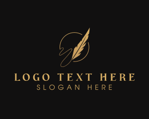 Poet - Law Feather Quill logo design