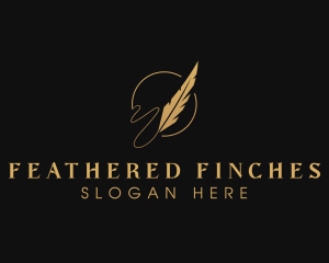 Law Feather Quill logo design