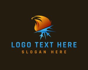 Temperature - Cold Flame Temperature logo design