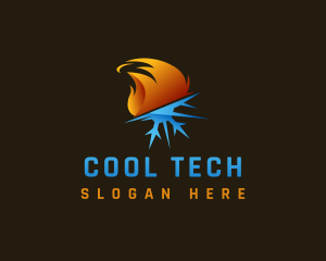 Fridge - Cold Flame Temperature logo design