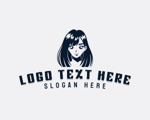 Animanga - Anime Japanese Woman logo design