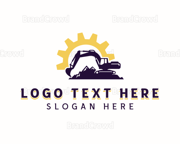 Industrial Excavator Mining Logo