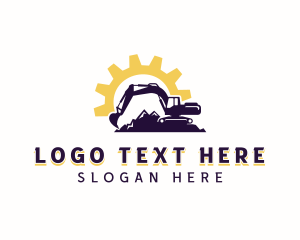 Cog Wheel - Industrial Excavator Mining logo design