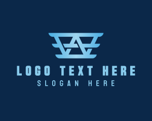 Blue - Digital Tech Letter W logo design