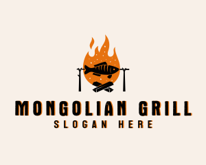 Flaming Fish Grill logo design