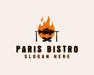 Flaming Fish Grill logo design