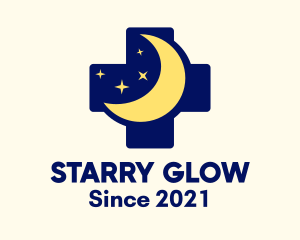 Starry Moon Cross logo design