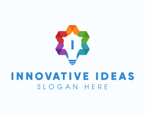 Colorful Geometric Star Bulb  logo design