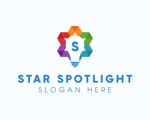 Colorful Geometric Star Bulb  logo design