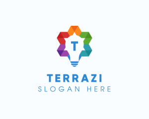 Colorful Geometric Star Bulb  logo design