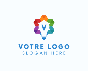 Colorful Geometric Star Bulb  logo design