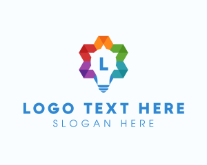 Company - Colorful Geometric Star Bulb logo design