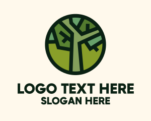 Botany - Geometric Tree Badge logo design