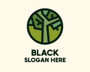 Geometric Tree Badge Logo