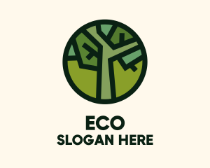 Geometric Tree Badge Logo