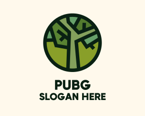 Lumber - Geometric Tree Badge logo design