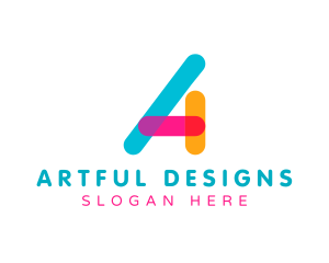 Colorful Creative Media Letter A logo design