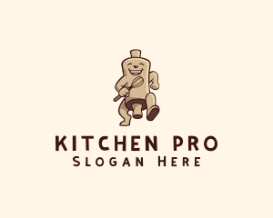 Kitchen Cook Rolling Pin logo design