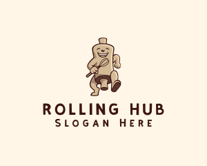 Kitchen Cook Rolling Pin logo design