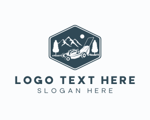 Outdoor Landscaping Lawn Mower Logo