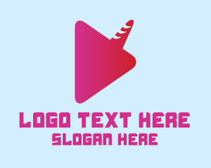 Stream - Unicorn Media Play logo design