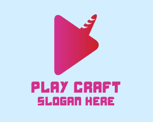 Unicorn Media Play logo design